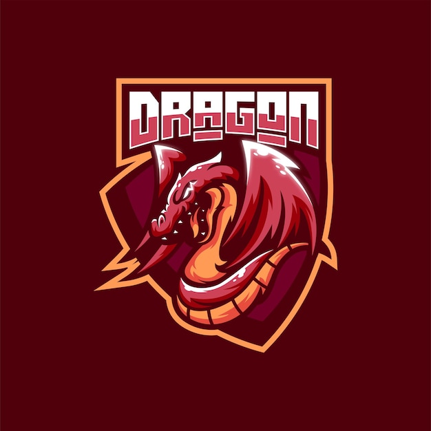 Logotipo de mascota de esport de fuego de dragón