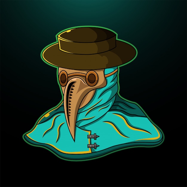 Logotipo de la mascota de Esport Head Plague