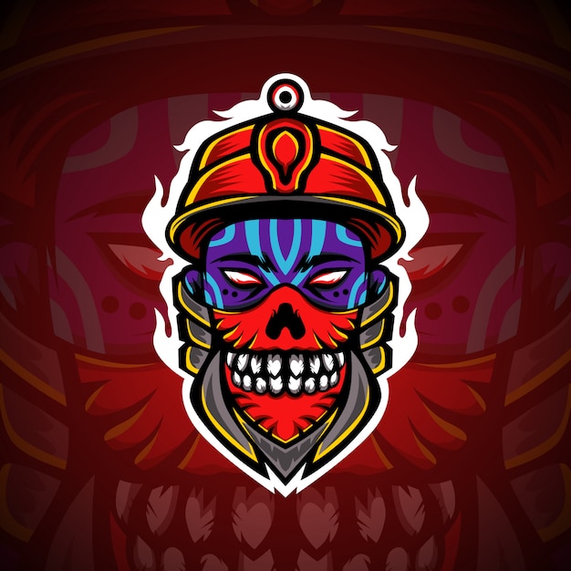 Logotipo de la mascota de Esport de los juegos de Skull Boy