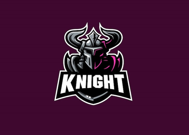 Logotipo de la mascota de esport más fuerte de knight