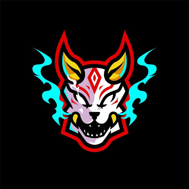 Vector logotipo de la mascota de esport de máscara de japón