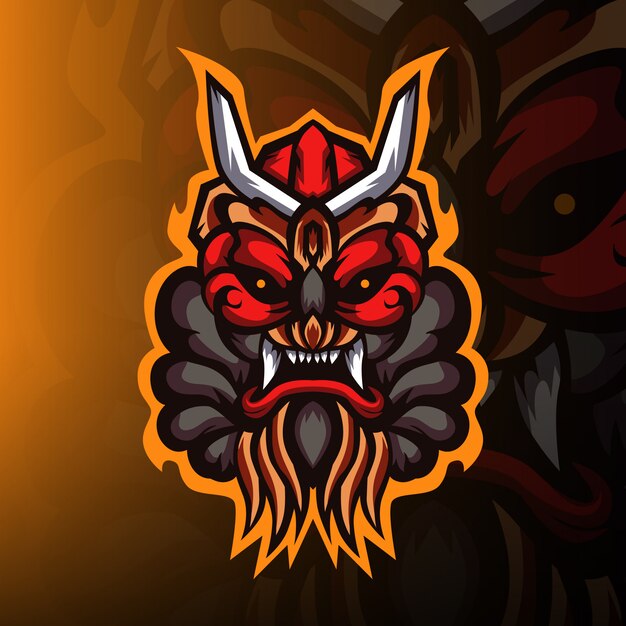 Vector logotipo de la mascota de esport de monstruos salvajes de juegos