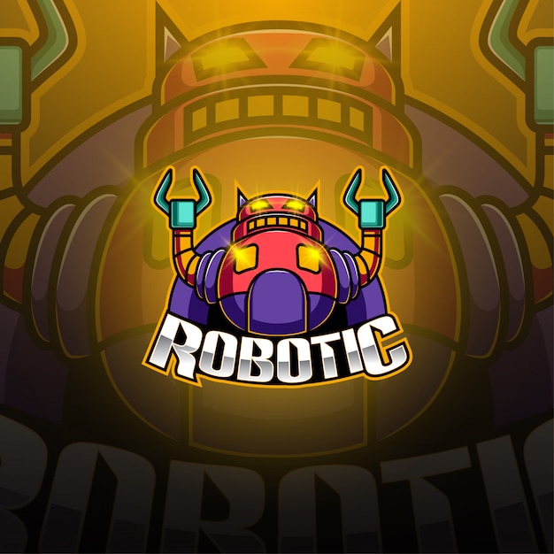 Logotipo de mascota de esport robótico moderno