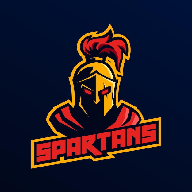 Vector el logotipo de la mascota de esport de spartan