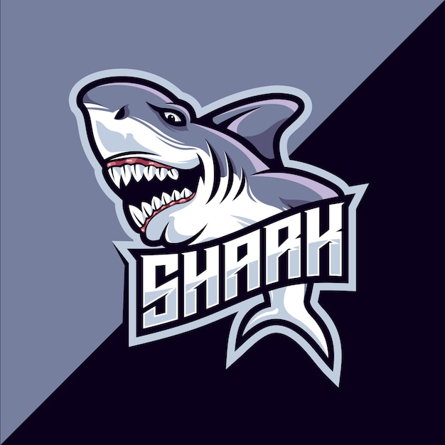 Logotipo de mascota de esport de tiburón