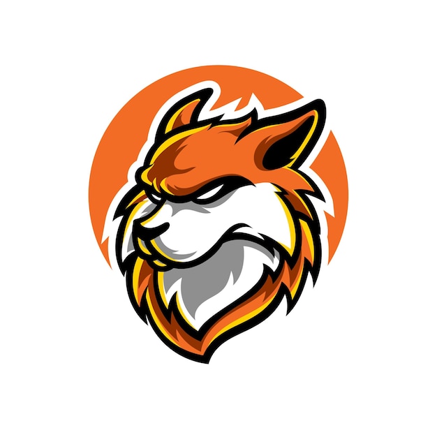 Logotipo de la mascota Fox Head E Sport