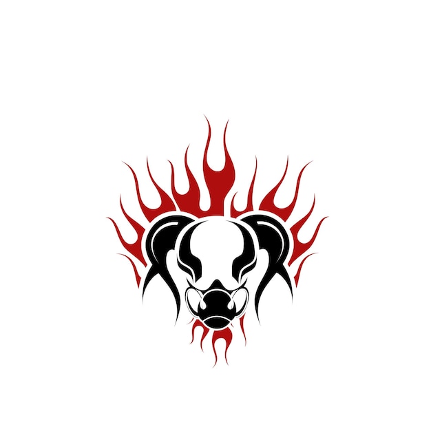 Logotipo de la mascota del fuego del cuerno