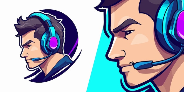 El logotipo de la mascota de Gamer Guy mejora la identidad de tu deporte y Esport Team039s con ilustraciones modernas