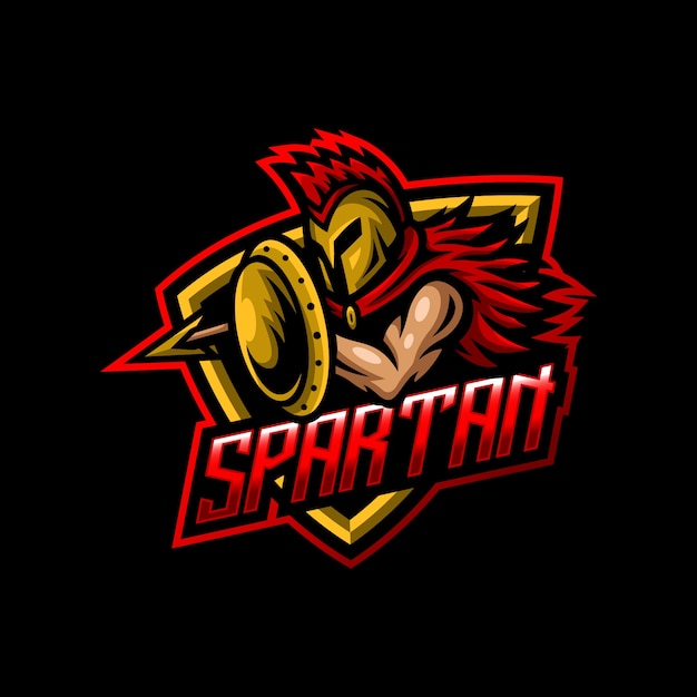 Logotipo de la mascota del gladiador espartano esport gaming