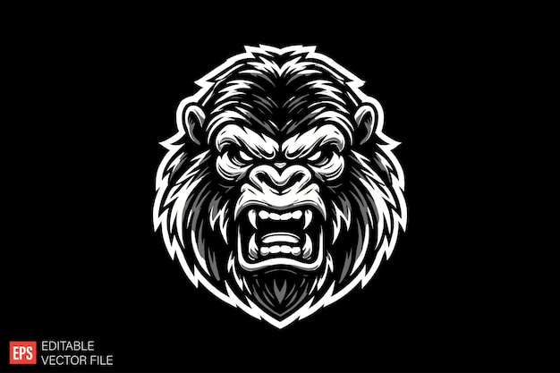 El logotipo de la mascota del gorila agresivo