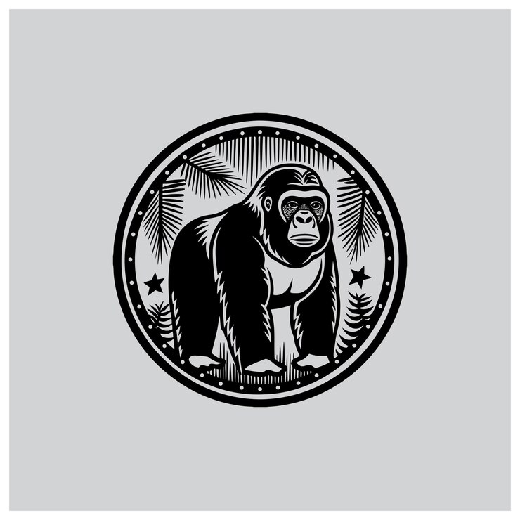 Vector el logotipo de la mascota del gorila moderno para el logotipo vectorial de marca