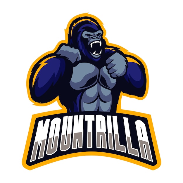 El logotipo de la mascota del gorila Mountrilla