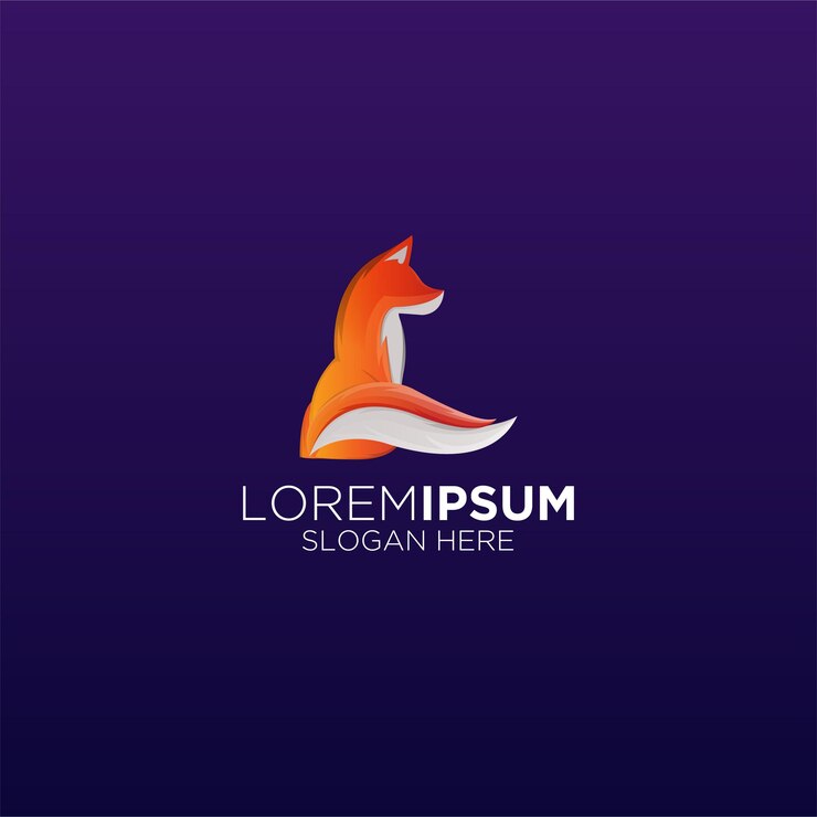 Vector logotipo de la mascota del gradiente de fox