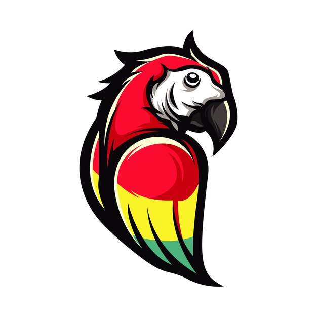 Logotipo de la mascota del guacamayo escarlata