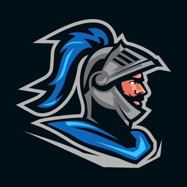 Logotipo de la mascota del guerrero caballero