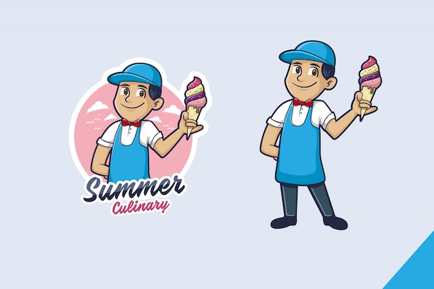 Vector logotipo de la mascota del helado