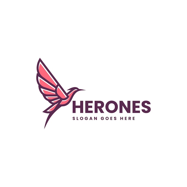 El logotipo de la mascota de Herones Simple