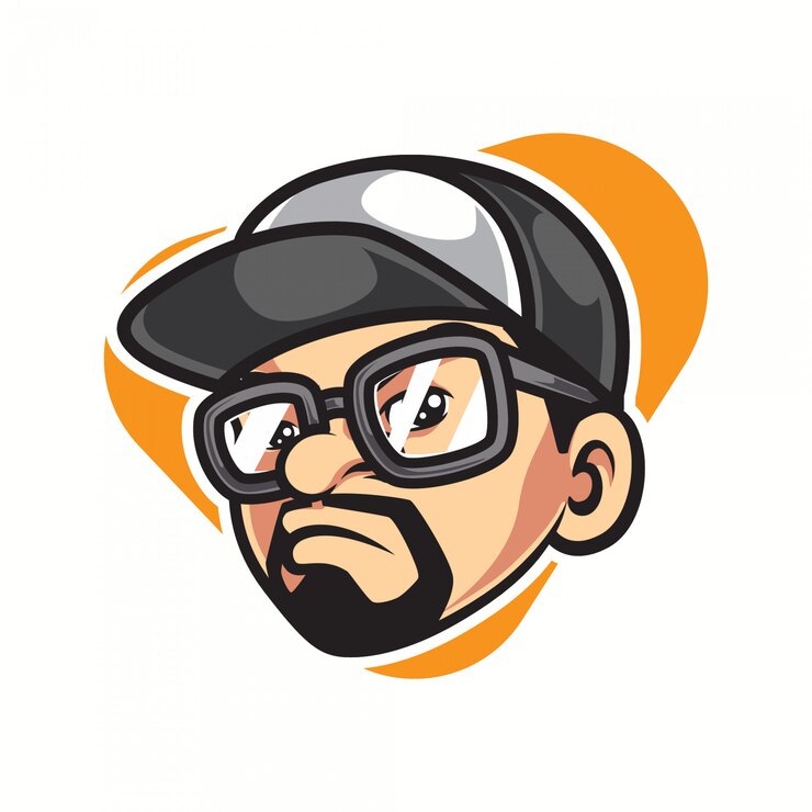 Vector logotipo de mascota de hombre hipster vintage