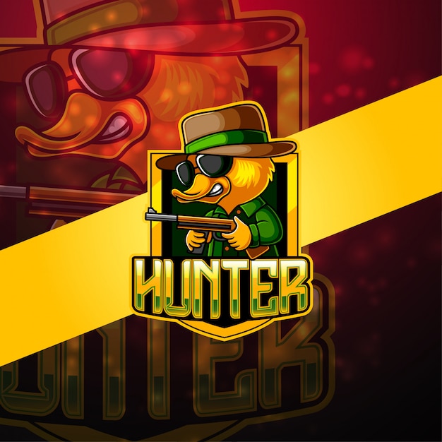 Vector logotipo de la mascota hunter esport