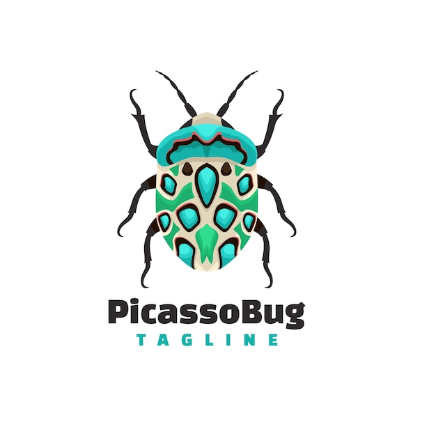 Logotipo de la mascota del insecto de picasso