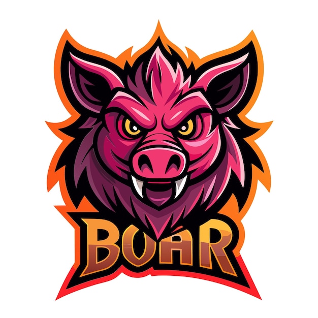 El logotipo de la mascota del jabalí enojado