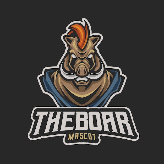 El logotipo de la mascota del jabalí