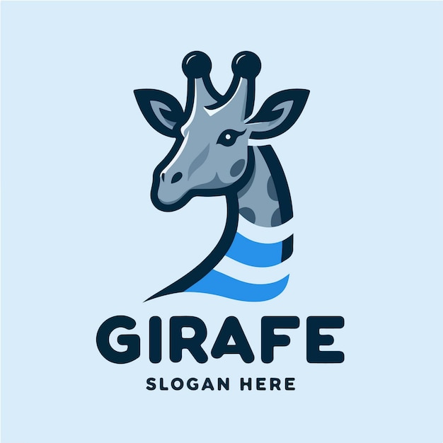 El logotipo de la mascota de la jirafa, el vector de la girafa