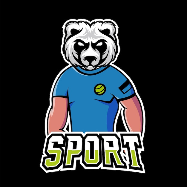 Vector logotipo de la mascota del juego bear sport y esport