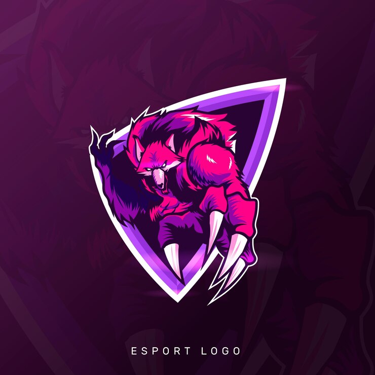 Logotipo de mascota de juego de esport de lobo bestia