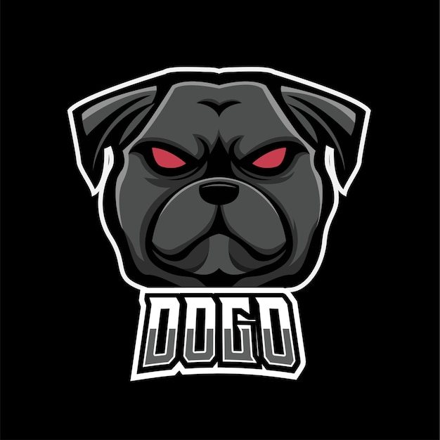 Vector logotipo de mascota de juegos deportivos y deportivos para perros.