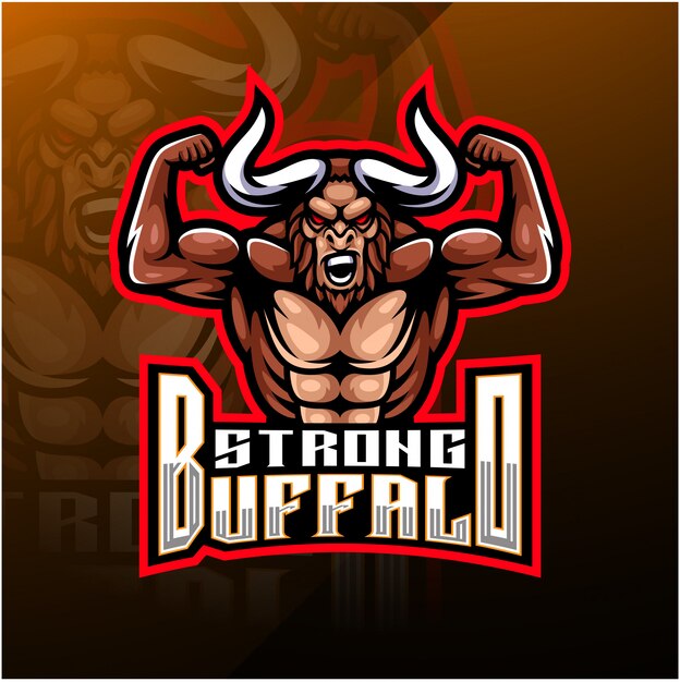 Logotipo de la mascota de king buffalo buffalo