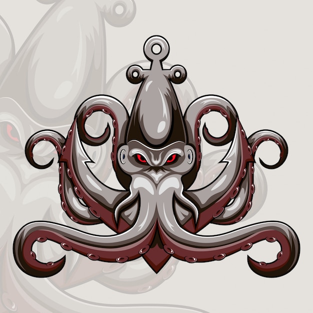 Logotipo de la mascota kraken octopus esport