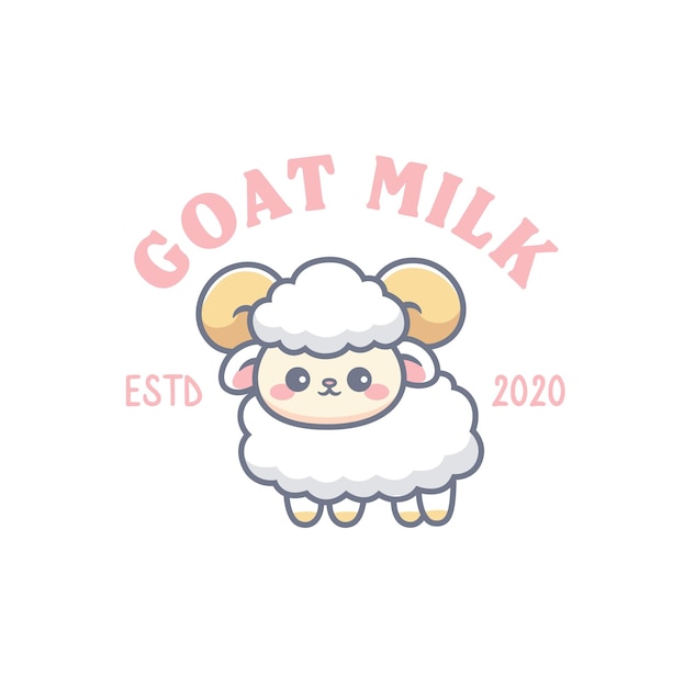 Logotipo de la mascota de la leche de cabra
