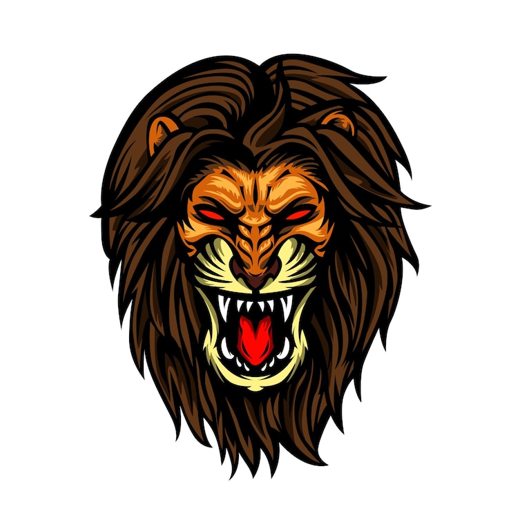 Vector el logotipo de la mascota del león feroz