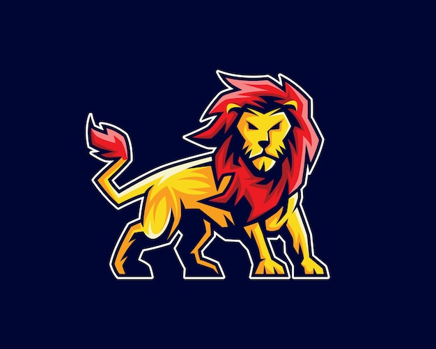 Logotipo de la mascota del león, logotipo del deporte