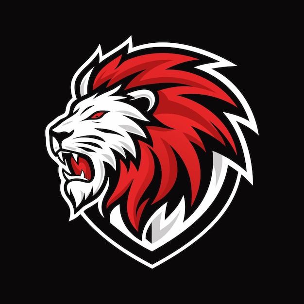 El logotipo de la mascota del león rojo
