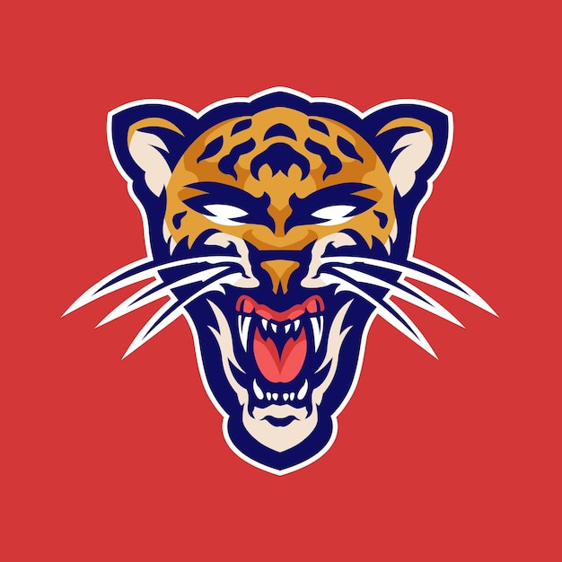 Vector logotipo mascota leopardo