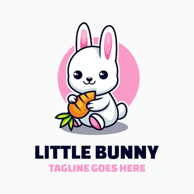 El logotipo de la mascota de Little Bunny Simple