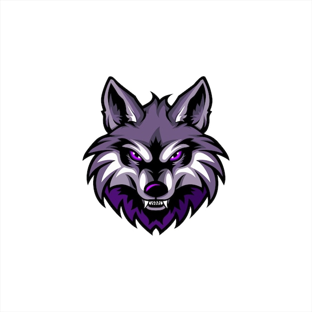 El logotipo de la mascota del lobo enojado