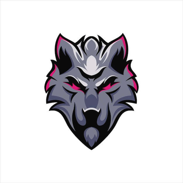 Vector logotipo de la mascota de lobo