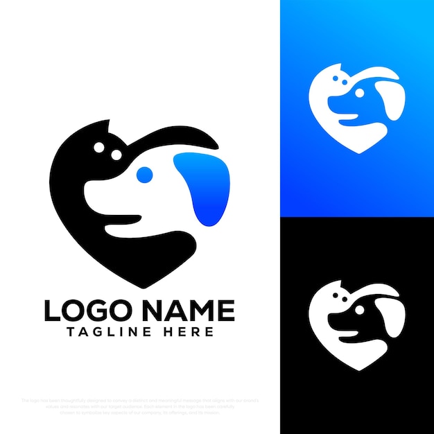 El logotipo de la mascota, el logotipo del gato, el logo del perro, el logo de vector, la plantilla del logotipo.
