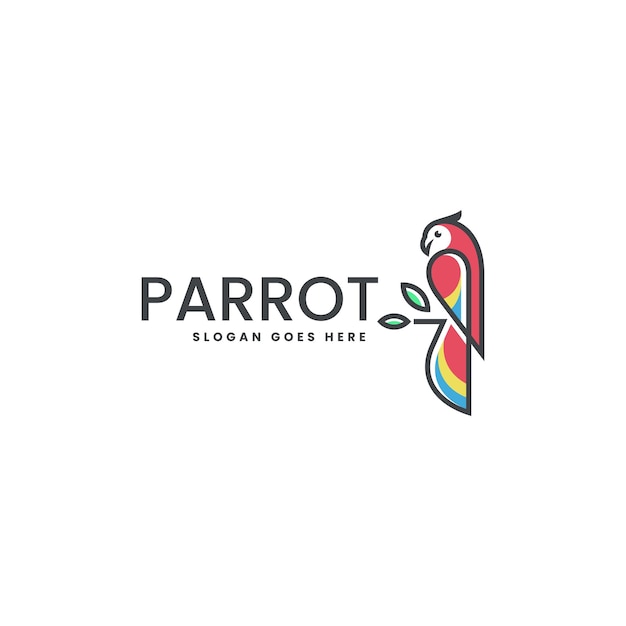Logotipo de la mascota del loro simple