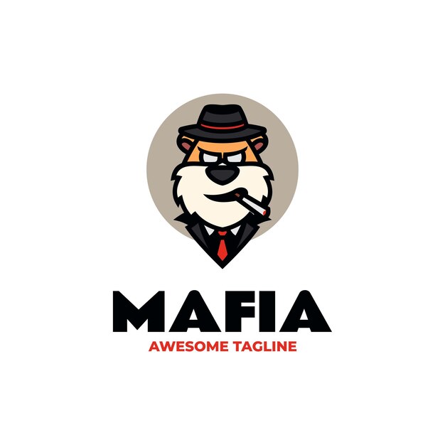El logotipo de la mascota de la mafia simple