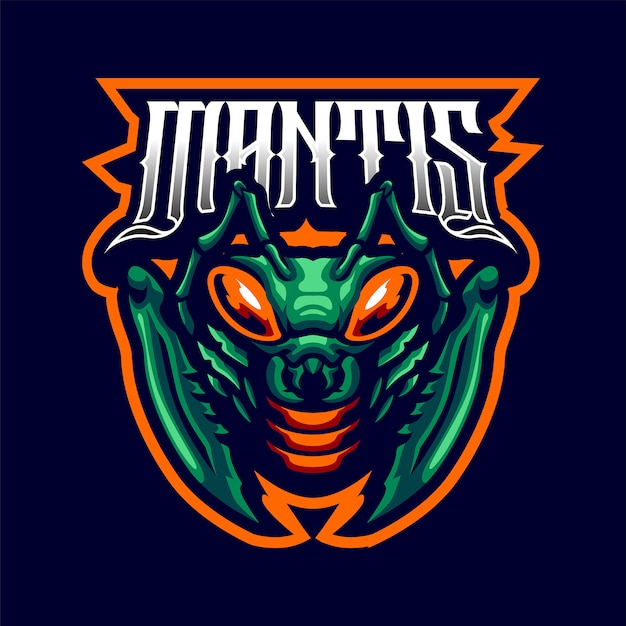 Logotipo de la mascota Mantis para deporte y deporte aislado