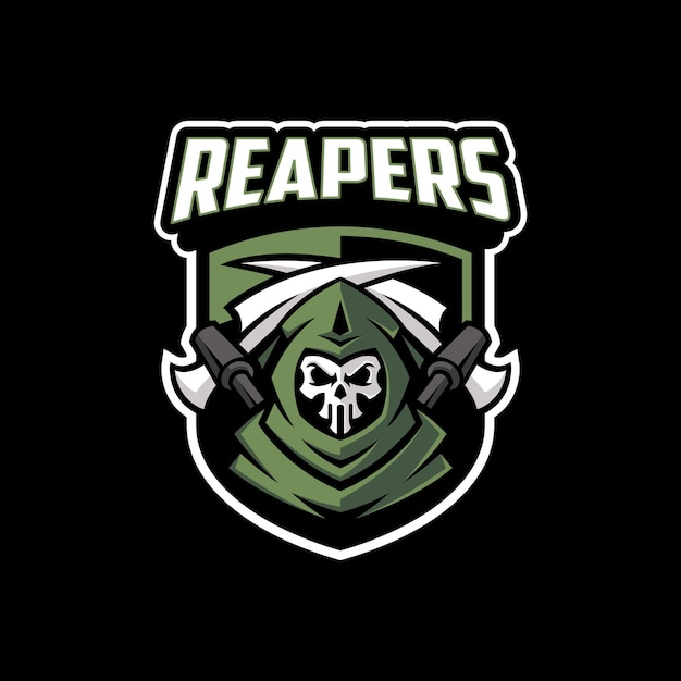 Logotipo de la mascota moderna grim reaper