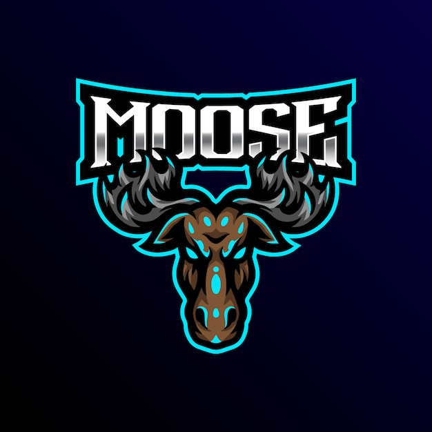 Logotipo de la mascota moose esport gaming illustation