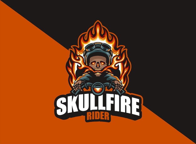 Logotipo de la mascota del motorista fantasma