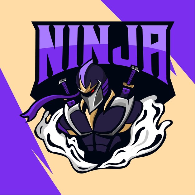 Logotipo de la mascota Ninja Esport Vector