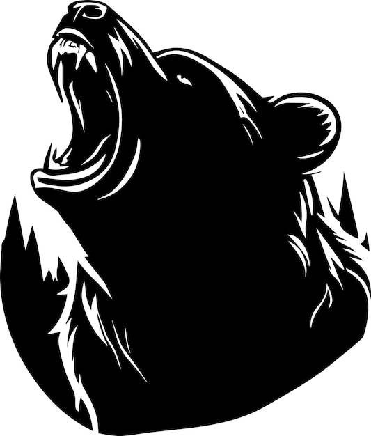 Vector logotipo de la mascota del oso enojado rugiente