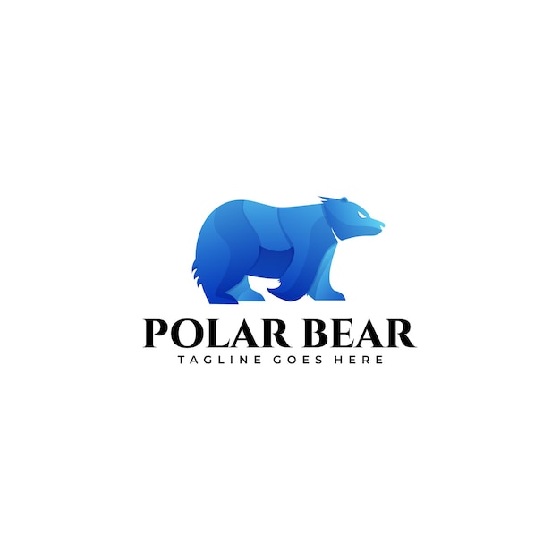 Logotipo de la mascota del oso polar colorido degradado